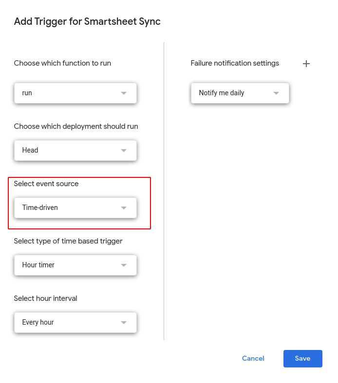 Google Script Trigger